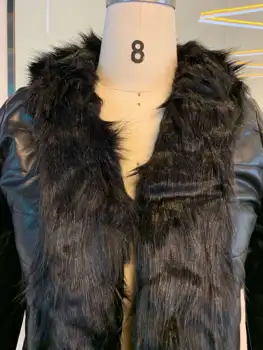 2019 Dirbtiniais Odinė Striukė Moterų, Moterų Žiemos Paltai Sustorėjimas Medvilnės Švarkas Moterų Outwear Kailiniai Moterims, Žiema