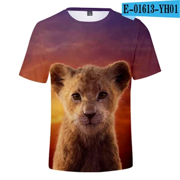 2019 Karšto Pardavimo Liūtas Karalius marškinėliai Vyrams/Moterims Vasaros Mados Atsitiktinis Anime T-shirt 3D Spausdinimo Liūtas Karalius vyriški marškinėliai Tees Viršūnės