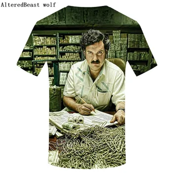 2019 Karšto Pardavimo Super Mados Vasaros Juokinga, Print T-Shirts Narcos Medellin Pablo Escobar filmą Tee Marškinėliai homme