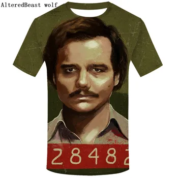 2019 Karšto Pardavimo Super Mados Vasaros Juokinga, Print T-Shirts Narcos Medellin Pablo Escobar filmą Tee Marškinėliai homme