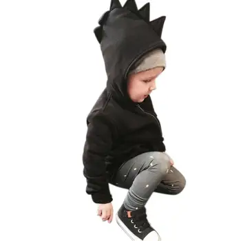 2019 kūdikių drabužiai nustatyti Vaikų Vaikas Kūdikių Viršutiniai drabužiai Striukė Dinozaurų Stiliaus Gobtuvu galvos Apdangalai Kailio Drabužiai 27