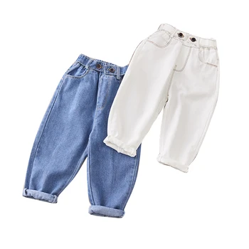 2019 m. mergytę berniukas džinsai vaikai, mergaitės ir berniukai, rudenį, žiemą aksomo storas šiltas džinsinio audinio kelnės kelnės vaikams drabužių