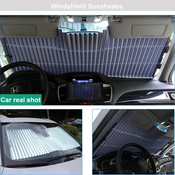 2019 m. Naujausias Automobilis, Ištraukiamas stiklas Saulės Pavėsyje Blokuoti skėtį nuo saulės padengti Priekinio ir Galinio lango folija Užuolaidų Saulės UV apsaugoti 1Pc