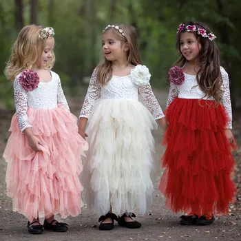 2019 m. vasarą naujosios Europos ir Amerikos mergaičių suknelė nėrinių tutu gėlių mergaitės suknelė princesė suknelė