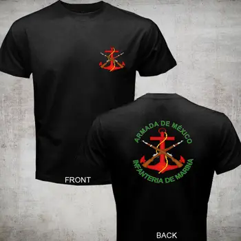 2019 Mados Armada de Mexico Infanteria de Marina Meksikos karinio jūrų Laivyno Armijos black marškinėliai 2 pusių Tee marškinėliai