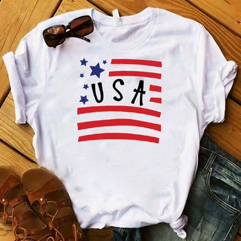 2019 Moterų Marškinėliai Amerikos JAV Vėliava Spausdinti Vyno Moterų Grafinis Atspausdintas Viršuje Raidės F trumpomis Rankovėmis Marškinėlius Moterų Vyriški T-shirt