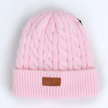 2019 nauja vaikų megzti skrybėlę žiemos berniukų ir mergaičių pompom medvilnės skrybėlę mielas kūdikis etiketės vaikų žiemos skrybėlę lauko šiltas, įdomus skrybėlę