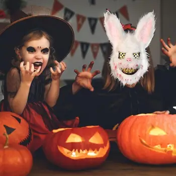 2019 Naujas Halloween Mask Kruvinas Žudikas Triušis Kaukė Helovinas Pliušinis Cosplay Siaubo Kaukė Vaikams, Suaugusiems
