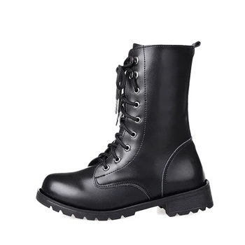 2019 Naujas juodos odos Martin batai, batai moterims, batai butas, suapvalinti tne motociklo batai karinės kovos batai 896