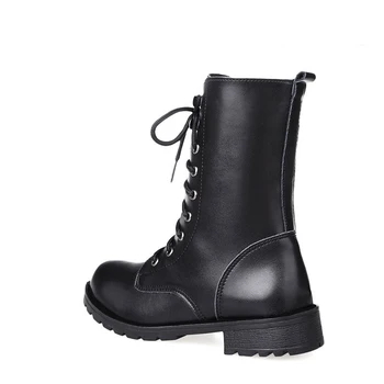 2019 Naujas juodos odos Martin batai, batai moterims, batai butas, suapvalinti tne motociklo batai karinės kovos batai 896