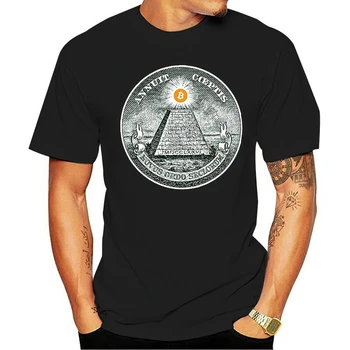 2019 Naujas Vasaros Vyrų T-shirt Bitcoin Viršuje Dolerio Piramidės Iliuminatai Marškinėliai Medvilniniai Marškinėliai Basic Viršūnes Tee