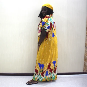 2019 Naują Afrikos Atsitiktinis Moterų Suknelė Medvilnės Mados Spausdinti Prarasti Šalikas Maxi Suknelė Ponios