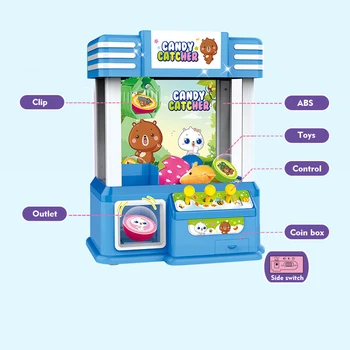 2019 Saldainiai Grabber Apšvietimu Mygtuką Desktop Mini Lėlės Grabber Mašina Letena Žaislai Mini Arcade Automatų Lošimo Žaidimas Vaikams