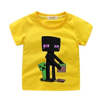 2019 Vaikai Enderman Print T-shirt Animacinių filmų Berniukų T Marškiniai, Kostiumas Mergaitėms Tees Viršūnes Drabužiai Vaikams, Vasaros Drabužių Kūdikių Marškinėliai