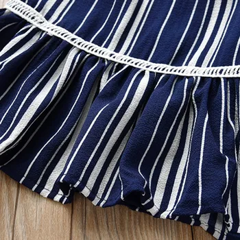 2019 Vaikų Drabužių Nustatyti ankstyvos vaikystės Mergina Vasaros Drabužių Vaikams Mergaitėms Boutique Komplektus Dryžuotas Camisole T-shirt + Capri Kelnės
