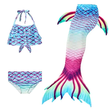 2020 4PCS/Set Merginos Undinėlės Uodegos maudymosi kostiumėlį Bikini Suknelė su Flipper Monofin už Plaukti Monofin Merginos, Cosplay Kostiumai, maudymosi kostiumėlį