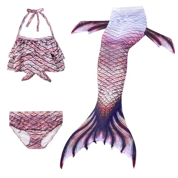 2020 4PCS/Set Merginos Undinėlės Uodegos maudymosi kostiumėlį Bikini Suknelė su Flipper Monofin už Plaukti Monofin Merginos, Cosplay Kostiumai, maudymosi kostiumėlį
