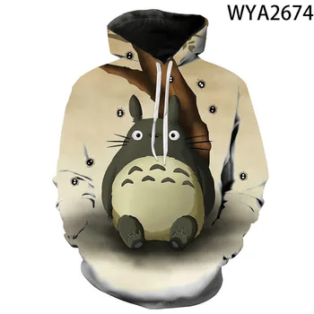 2020 Animacinių filmų Anime Totoro 3D Spausdinimo Hoodies Vyrams, Moterims, Vaikams Laisvalaikio Marškinėlius Streetwear Kawaii Berniukas Mergaitė Vaikai Megztinis Drabužiai