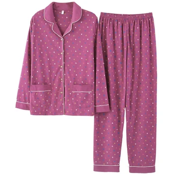 2020 Ištaigingas Dėvėti Pijamas Moterų Medvilnės Pavasario Dviejų dalių Komplektas ilgomis Rankovėmis Megztinis Žiemą Homewear Plius Dydis M-4XL Pižama Atlošas