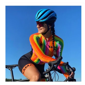2020 Kafitt moteris ilgai skinsuit gelio rinkiniai, plonas padas Profesionalus dviračių drabužius triatlonas macaquinho ciclismo feminino jumpsuit
