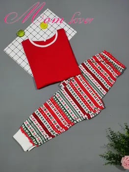 2020 Kalėdų Užsakymą Moterų Pižama Nustatyti Medvilnės Sleepwear Ilgai Grotelės Kelnes Print T-Marškinėliai, Pižamos Laids Drabužių Žiemos Pijamas