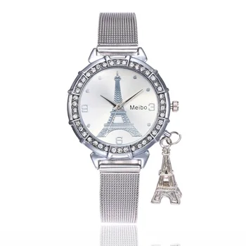2020 Karšto Moterų Laikrodžiai Mados Dizaino Paryžiaus Eifelio Bokšto Laikrodžiai Moterims Kristalų Laikrodžių Akių Juostos Kvarco Žiūrėti Relogio Feminino