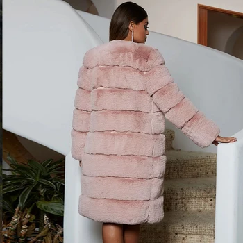 2020 Karšto Pardavimo Šiltas, Žiemos Paltas Mados Fox Fur Coat Didelio Dydžio moteriški Dirbtiniais Kailių Paltai Moterims Rausva Juoda 6XL
