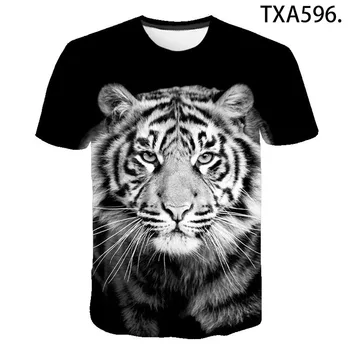 2020 Kietas Vyrų, Moterų, Vaikų Marškinėliai Gyvūnų Tigras 3D Print T Shirt Vasaros trumpomis Rankovėmis Harajuku Atsitiktinis Viršūnes Berniukas Mergaitė Vaikai Tee