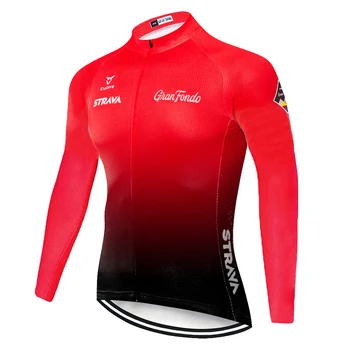 2020 komanda STRAVA camiseta ciclismo žiemą, rudenį ilgomis rankovėmis ropa ciclismo hombre maillot žiemos dviračių džersis vyrai