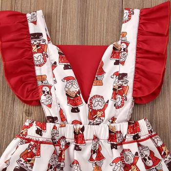 2020 Kūdikių Vasaros Drabužių Naujagimiui Vaikas Mergina Suknelę Derinti Drabužius Romper Kalėdų Santa Apranga Sesuo Drabužiai