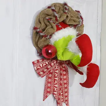 2020 Lino Kalėdų Vagis Už Kanapės Stealer Dizaino Girliandas Pakabukas Namų Durų Vainikas Hoopas Kabinti Ornamentu Kalėdos Apdaila