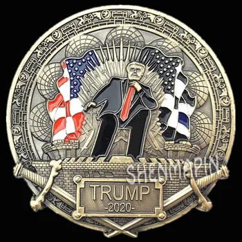 2020 m. 45 JAV Prezidentas Donald Trump Progines monetas, Nemokamai Plaukioja Erelis Iššūkis Monetos Bronzinis trimatis reljefinis Monetas