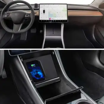 2020 m., Atnaujintas Automobilių Belaidis Kroviklis, Skirtas Tesla Model 3 USB Belaidis Automobilinis Įkroviklis Mount Qi Dual Telefonų Įkrovimo Konsolė
