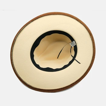 2020 m. Moteris skrybėlę Vyrų Derliaus Trilby Pajuto, Fedora Platus Kraštų Panama Džentelmenas Elegantiškas Gradiento Spalvos Lady Džiazo Kepurės