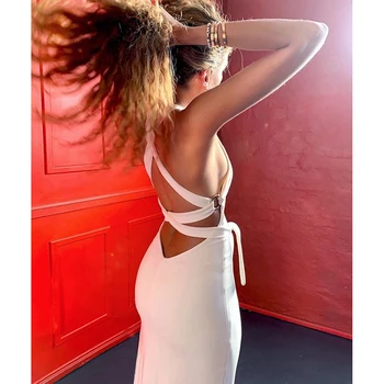 2020 m. nauja suknelė įžymybė šalies stora suknelė seksualus backless rankovių vientisos spalvos suknelė šalies Klubą suknelė Vestidos
