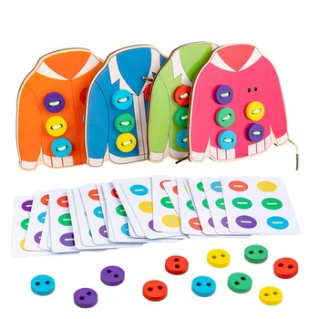 2020 m. NAUJAS Drabužių Modeliavimas Mygtuką, Siūlai, Žaislai Suknelė Dėvėti Mediniai Žaislai Vaikams Švietimo Mezgimo Mokymo priemones Dovana Vaikams