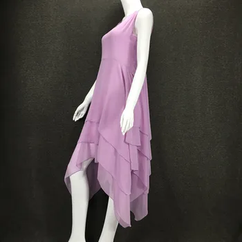 2020 m. Pavasarį, Vasarą moterys Bohemijos Asimetrinė šifono suknelė,pasakų suknelė,trumpas domino pynimas šalis suknelė S-5XL 6XL levanda, rožinė