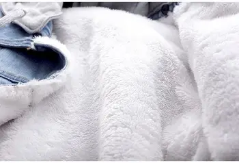 2020 m. Rudens žiemos Atsitiktinis Džinsai Ėriukų vilnos Kašmyro Paltą Moteris ilgomis Rankovėmis, Šiltas Storas Jean Striukė Moterims, paltai ir striukės