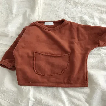 2020 m. Rudens Žiemos Naujas Stilius Bamblys Vaikų Berniukų Laisvalaikio Megztiniai Šukuotinės Vilnos didelę kišenę, megztinis Viršų