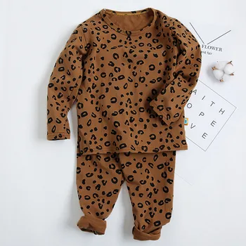 2020 M. Rudenį, Žiemą, Kūdikių Berniukų, Mergaičių Naktiniai Marškiniai, Pižamos Nustatyti Vaikų Vaikai Leopardas Spausdinti Sleepwear Ištaigingas Dėvėti Medvilnės Pižama Mergaitėms, Drabužiai