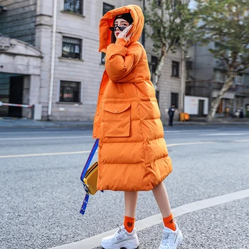 2020 m. ryškių spalvų, Žiemos Paltai Moterims striukė Ilga Žemyn Parko Gobtuvu Kailis pūkinė Striukė Storas Šiltas Moterų Prarasti gatvės outwear YRF63
