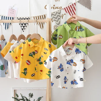 2020 m. Vaikų printe Dinozaurų Berniukų/mergaičių Marškinėliai Vaikams Viršūnes ilgomis Rankovėmis Kūdikių Drabužiai Kūdikiams Viršuje Tee Marškinėliai 0-5 metų