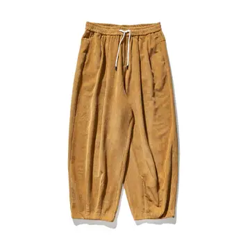 2020 Madingas Velvetas Atsitiktinis Baggy Pants 5XL Streetwear Prarasti Plius Dydis Tiesios Kelnės Vyrams, Drabužiai Harajuku Kelnės