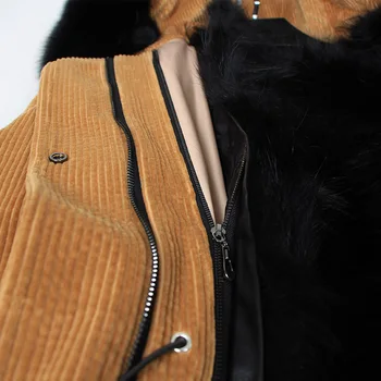 2020 maomaokong žiemos Natūralaus lapės kailio pamušalas striukės paltai moterims mados parko kailiniai paltai Velvetas nekilnojamojo kailių apykaklės Ilgai parkas