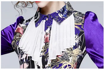 2020 metų Vasaros Dizaineris kilimo ir tūpimo Tako Fashion Suknelė Moterų Žibintų Rankovės Peter pan Apykaklės Prabanga Spausdinti Elegantiška Vintage Šalis Suknelė