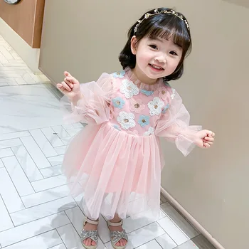 2020 Metų Vasaros Kūdikių Mergaitės Bamblys Mergina Naujas Mados China Gėlių Suknelė Šalis, Gimtadienis, Vestuvės Princesė Kūdikių Drabužiai Mergaitėms