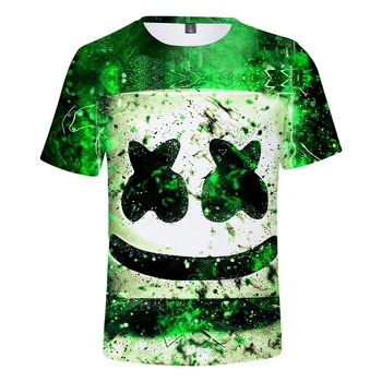 2020 metų vasaros mados DJ Elektroninės Muzikos marshmelloing 3D atspausdintas vaikų trumparankoviai marškinėliai berniukams, mergaitėms boutique drabužių
