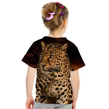 2020 metų Vasaros Vaikų Erdvė, Galaxy 3D marškinėliai Angelas Gyvūnų Liūtas, Tigras, Vilkas Leopardas Spausdinti Berniukų, Mergaičių marškinėliai Vaikai Mados Marškinėlius
