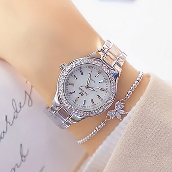 2020 Moteriški Rankiniai Laikrodžiai Suknelė Aukso Žiūrėti Moterų Kristalų Deimantai, Laikrodžiai, Nerūdijančio Plieno, Sidabro Spalvos Laikrodis Moterims Montre Femme 2019