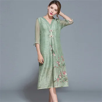 2020 Moterų Šilko Vasaros Vintage Suknelė Elegantiškas Midi Linijos Mados Šalis Suknelės Dydžio Vestido Mujer KJ5704